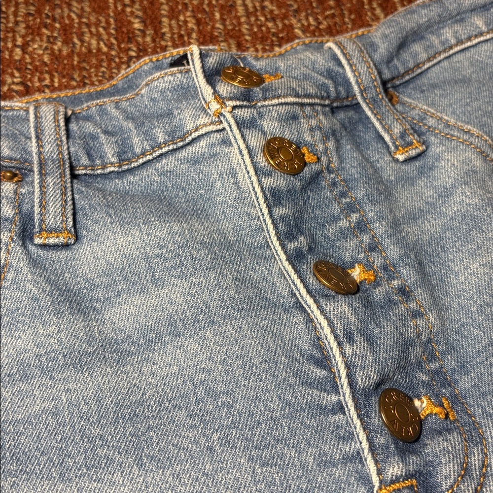 J crew button fly medium/ light wash straight cropped leg denim women’s 30 - Picture 7 of 16